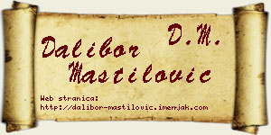 Dalibor Mastilović vizit kartica